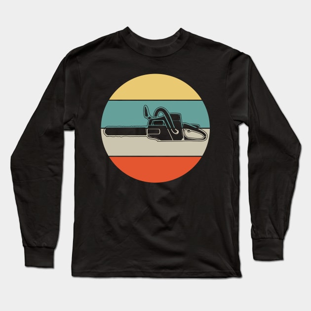 Chainsaw Lumberjack Arborist Retro Long Sleeve T-Shirt by KAWAIITEE